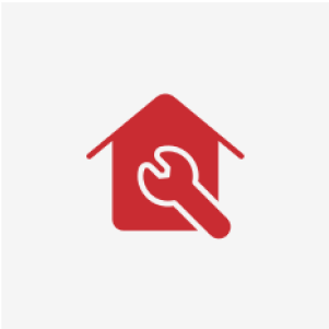 Red house with wrench icon.